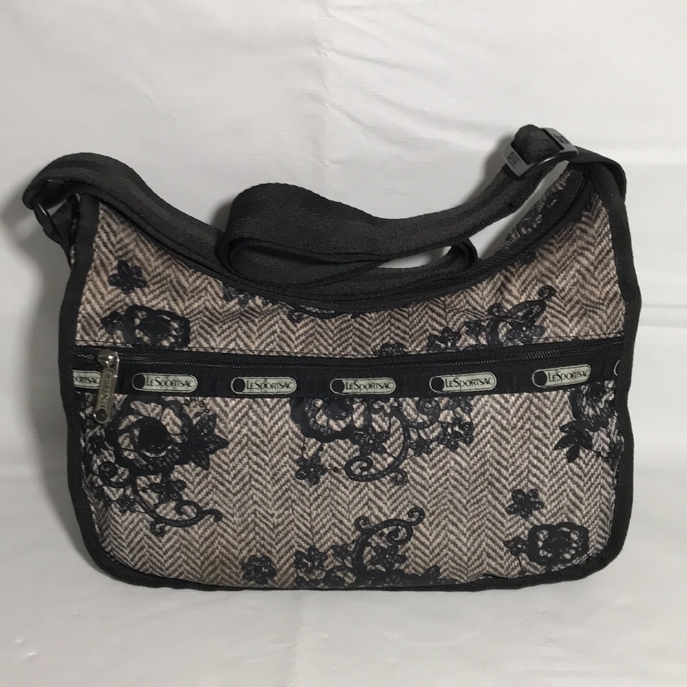 LeSportSac Brand Lace Print Lana Crossbody Convertible Purse Bag